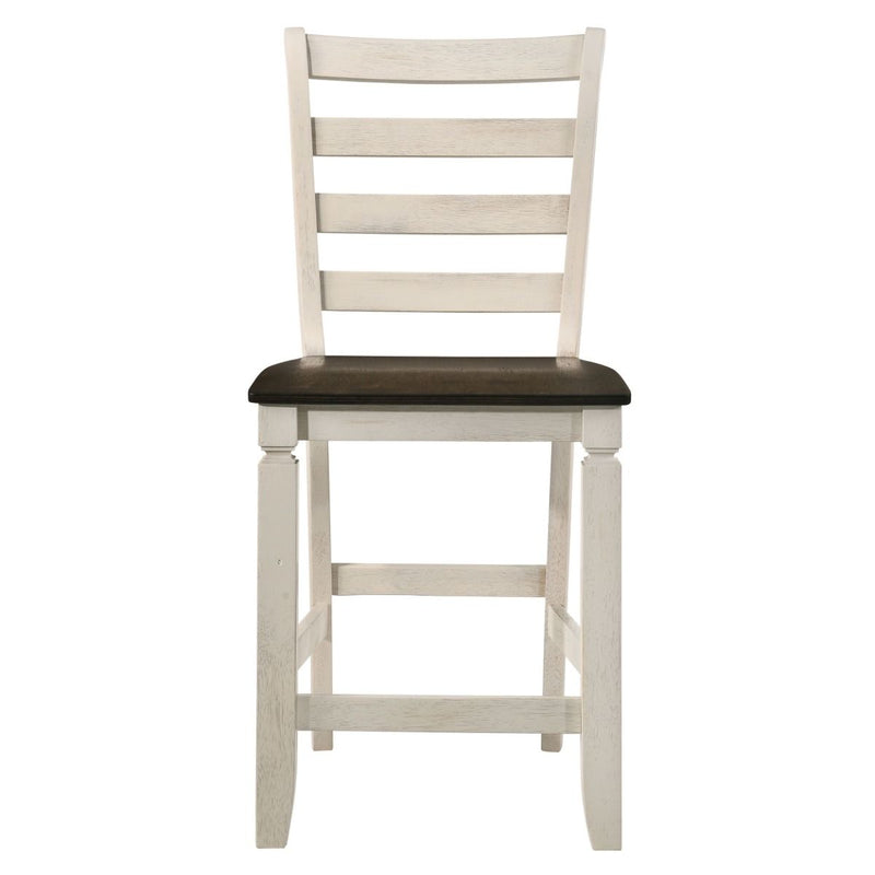 Tasnim - Counter Height Chair (Set of 2) - Oak & Antique White - R&R Furniture Gallery (Fountain Valley, CA)