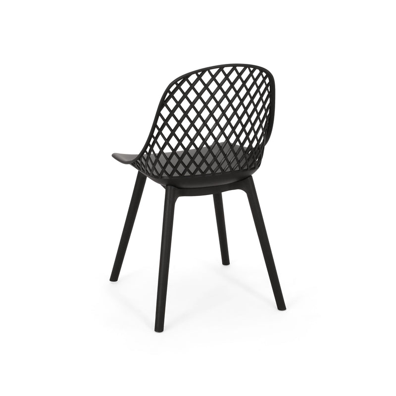 Set of two Noble House Lily Chairs with sleek wooden frames and upholstered seats, perfect for modern dining or living spaces.