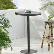 Outdoor Round Rattan Bar Table With Iron Frame - Multi Brown - R&R Furniture Gallery (Fountain Valley, CA)
