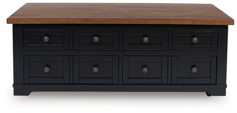 Wildenauer - Lift Top Cocktail Table - Brown / Black - R&R Furniture Gallery (Fountain Valley, CA)