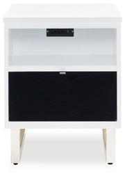 Gardoni - Chair Side End Table - White / Black - R&R Furniture Gallery (Fountain Valley, CA)