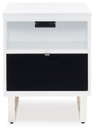 Gardoni - Chair Side End Table - White / Black - R&R Furniture Gallery (Fountain Valley, CA)