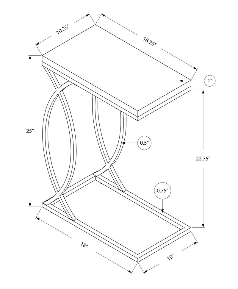 Accent Table, C - Shaped, Contemporary & Modern Design - R&R Furniture Gallery (Fountain Valley, CA)