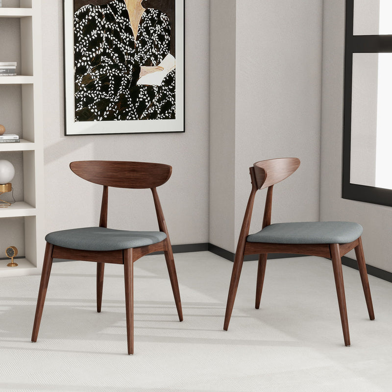 Retro Dining Chairs With Ergonomic Back (Set of 2) - R&R Furniture Gallery (Fountain Valley, CA)