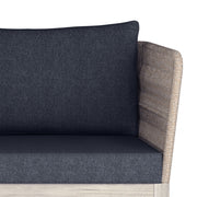 Slate gray outdoor sofa from Simpli-Home Santiago collection, featuring plush cushions and modern design for outdoor relaxation.
