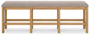 Havonplane - XL Counter Height Upholstered Dining Bench - Brown - R&R Furniture Gallery (Fountain Valley, CA)