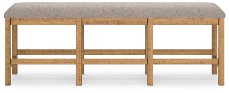 Havonplane - XL Counter Height Upholstered Dining Bench - Brown - R&R Furniture Gallery (Fountain Valley, CA)