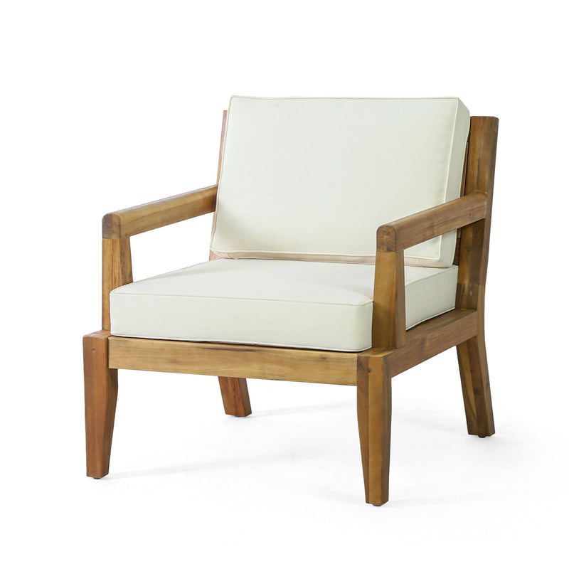 Outdoor Club Chair With Cushions - Beige