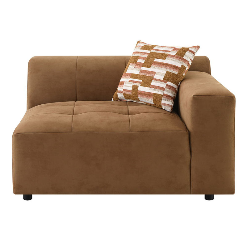 Zoey - Modular - RF Arm Chair With Pillow - Chocolate Suede - R&R Furniture Gallery (Fountain Valley, CA)