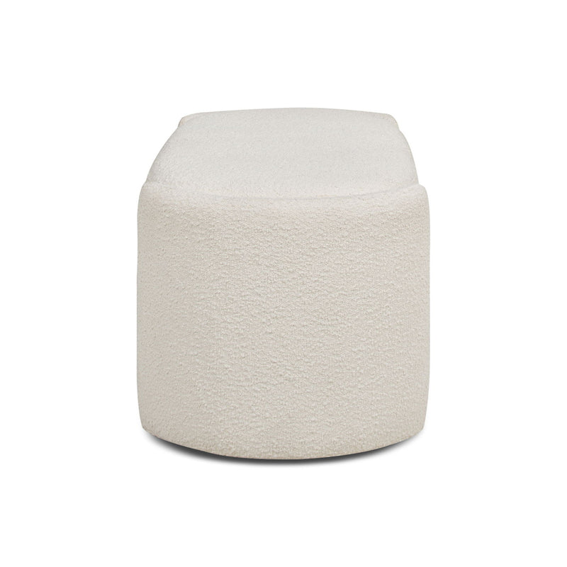 Fuji - Oval Storage Bench, Upholstered - Ivory White - R&R Furniture Gallery (Fountain Valley, CA)
