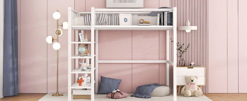 Loft Bed With 4 Tier Shelves And Storage - R&R Furniture Gallery (Fountain Valley, CA)