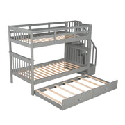 Stairway Bunk Bed With Storage And Guard Rail For Bedroom - R&R Furniture Gallery (Fountain Valley, CA)