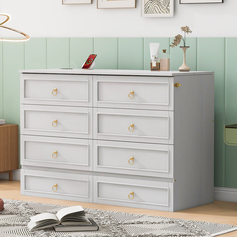 DreamHaus cabinet bed with large drawers, stylish design, featuring a modern wood finish and integrated storage drawers.