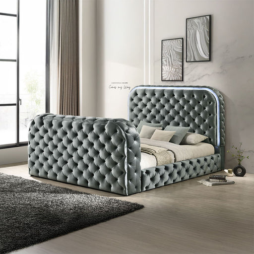 Kana - Bed With LED, Fireplace & TV Stand - R&R Furniture Gallery (Fountain Valley, CA)