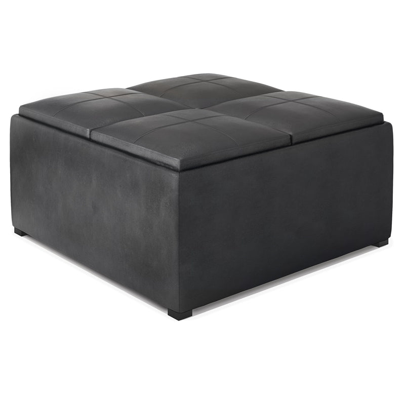 Avalon - Upholstered Square Coffee Table Storage Ottoman - R&R Furniture Gallery (Fountain Valley, CA)