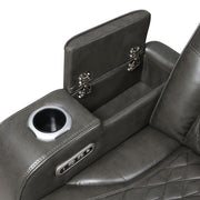 Taddeo - Power Motion Sofa With Power Headrest, USB, Wireless Charger, LED & Reading Light - Dark Gray - R&R Furniture Gallery (Fountain Valley, CA)