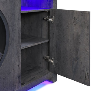 Nancy - Entertainment Unit With Bluetooth Speaker And LED Lighting - Gray