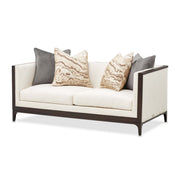 Belmont Place - Loveseat - Cream / Espresso - R&R Furniture Gallery (Fountain Valley, CA)