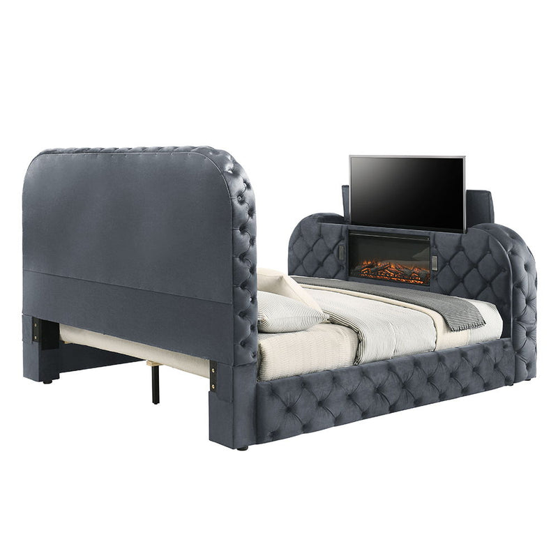 Kana - Bed With LED, Fireplace & TV Stand - R&R Furniture Gallery (Fountain Valley, CA)