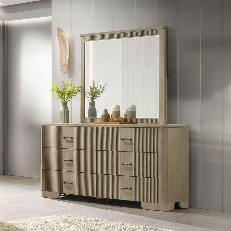 Lakkari - Mirror - Antique Oak - R&R Furniture Gallery (Fountain Valley, CA)