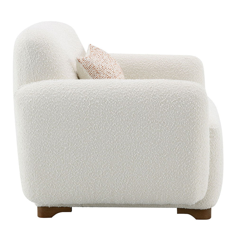 Darius - Chair With Pillow - Beige Boucle - R&R Furniture Gallery (Fountain Valley, CA)