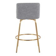 Toriano - Contemporary, Fixed Height Counter Stool With Swivel With Round Footrest (Set of 2) - R&R Furniture Gallery (Fountain Valley, CA)