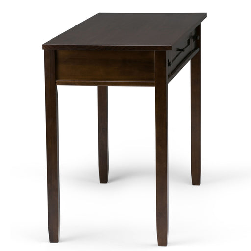 Warm Shaker desk in tobacco brown by Simpli-Home, featuring a classic design with a smooth wood finish and sturdy build.