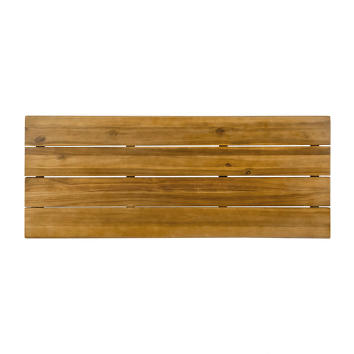 Outdoor Bar Table With Wood Tabletop And Iron Hairpin Legs - Black / Teak - R&R Furniture Gallery (Fountain Valley, CA)