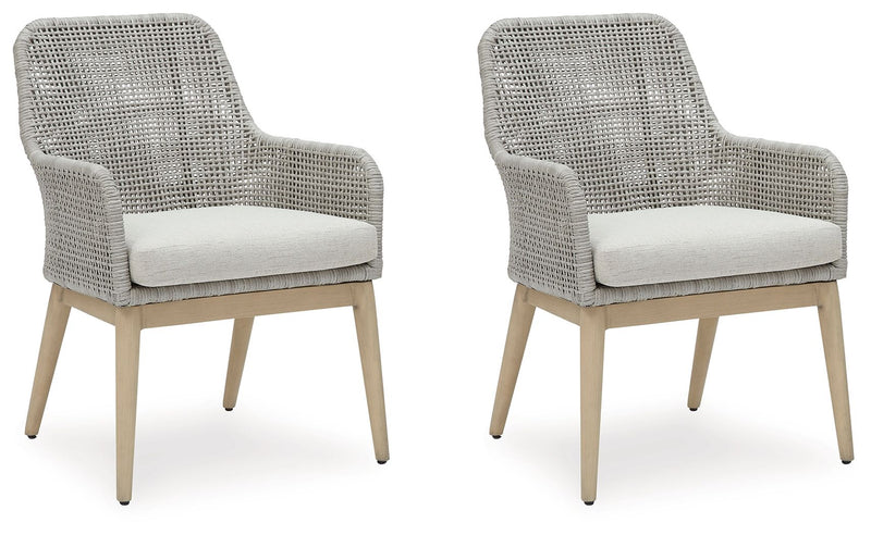 Seton Creek - Arm Chair With Cushion (Set of 2) - Gray - R&R Furniture Gallery (Fountain Valley, CA)