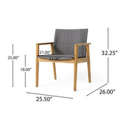 Tranquilize - Outdoor Wooden Club Chair With Woven Wicker Seat And Back (Set of 2) - Light Brown - R&R Furniture Gallery (Fountain Valley, CA)