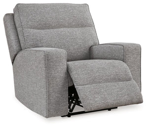 Biscoe - Power Recliner /Adj Headrest - Pewter - R&R Furniture Gallery (Fountain Valley, CA)