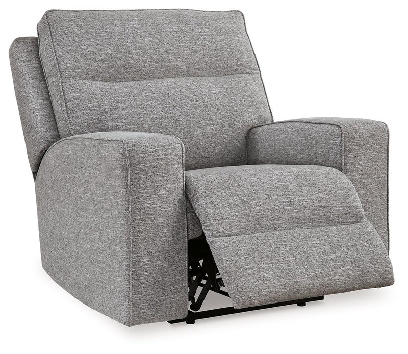 Biscoe - Power Recliner /Adj Headrest - Pewter - R&R Furniture Gallery (Fountain Valley, CA)