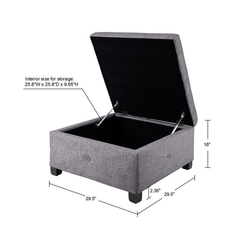Aspen - Ottoman Soft Close Storage - R&R Furniture Gallery (Fountain Valley, CA)
