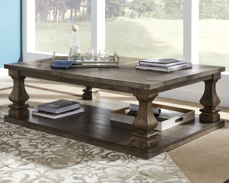 Johnelle - Rectangular Cocktail Table - Gray - R&R Furniture Gallery (Fountain Valley, CA)