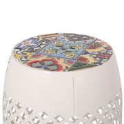 Noble House Roswell outdoor side table with mosaic tile top, featuring a sturdy frame and colorful mosaic pattern for patio decor.