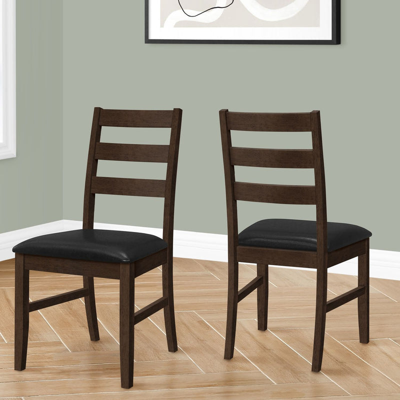 Dining Chair, Dining Room, Side, Upholstered, Transitional (Set of 2) - Black - R&R Furniture Gallery (Fountain Valley, CA)