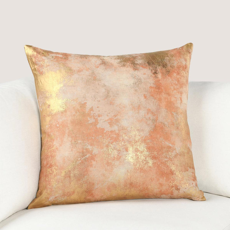 Equilibrium - 22" x 22" Onara Pillow - Burnt Orange / Gold