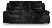 Rhine Falls - Reclining Power Sofa With Drop Down Table - Onyx - R&R Furniture Gallery (Fountain Valley, CA)
