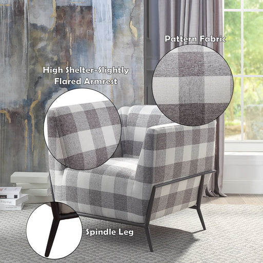 Niamey II - Accent Chair - Pattern Fabric & Metal Frame Black - R&R Furniture Gallery (Fountain Valley, CA)