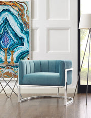 Magnolia - Chair with Silver Base - R&R Furniture Gallery (Fountain Valley, CA)