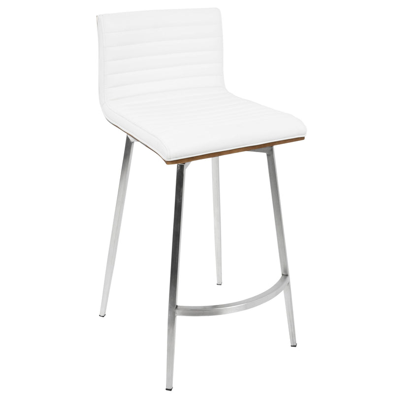 Lumi Source Marcel Mason 5-piece swivel contemporary counter height dining set with round table and four matching chairs.