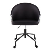Lumi Source Claire contemporary glam task desk chair with black upholstery and sleek modern design.