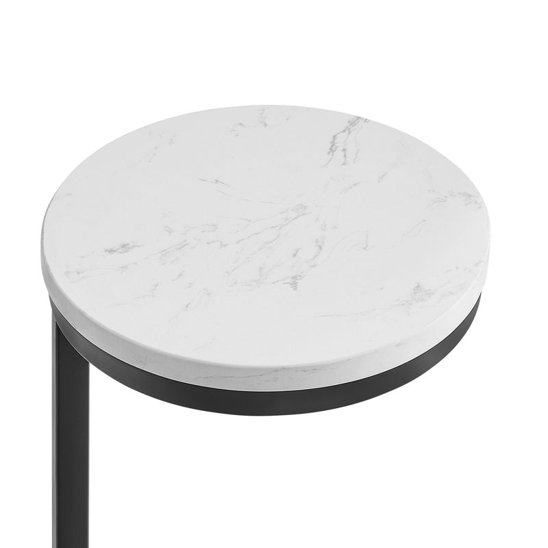 Cerro - Round Accent Table - Antique Bronze / White Marble - R&R Furniture Gallery (Fountain Valley, CA)