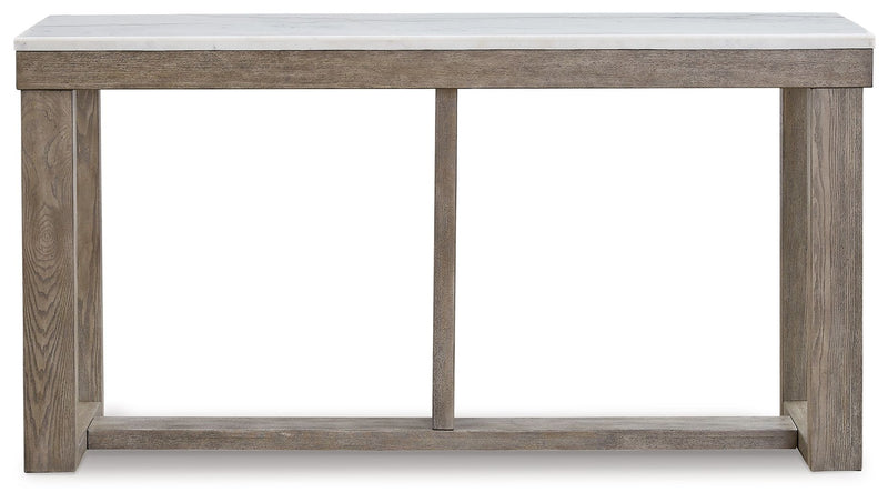 Loyaska - Sofa Table - Brown / Ivory - R&R Furniture Gallery (Fountain Valley, CA)