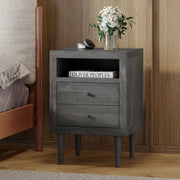 Nystrom - Mid Century Modern 2 Drawer Nightstand - R&R Furniture Gallery (Fountain Valley, CA)