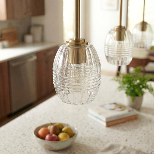 Vista - Single Pendant Chain Hanging Light - Clear / Gold - R&R Furniture Gallery (Fountain Valley, CA)