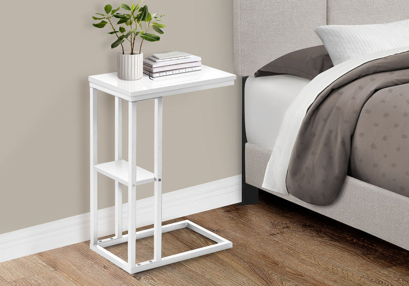 Accent Table, C - Shaped, Marble Look Contemporary & Modern Convenient Design - R&R Furniture Gallery (Fountain Valley, CA)