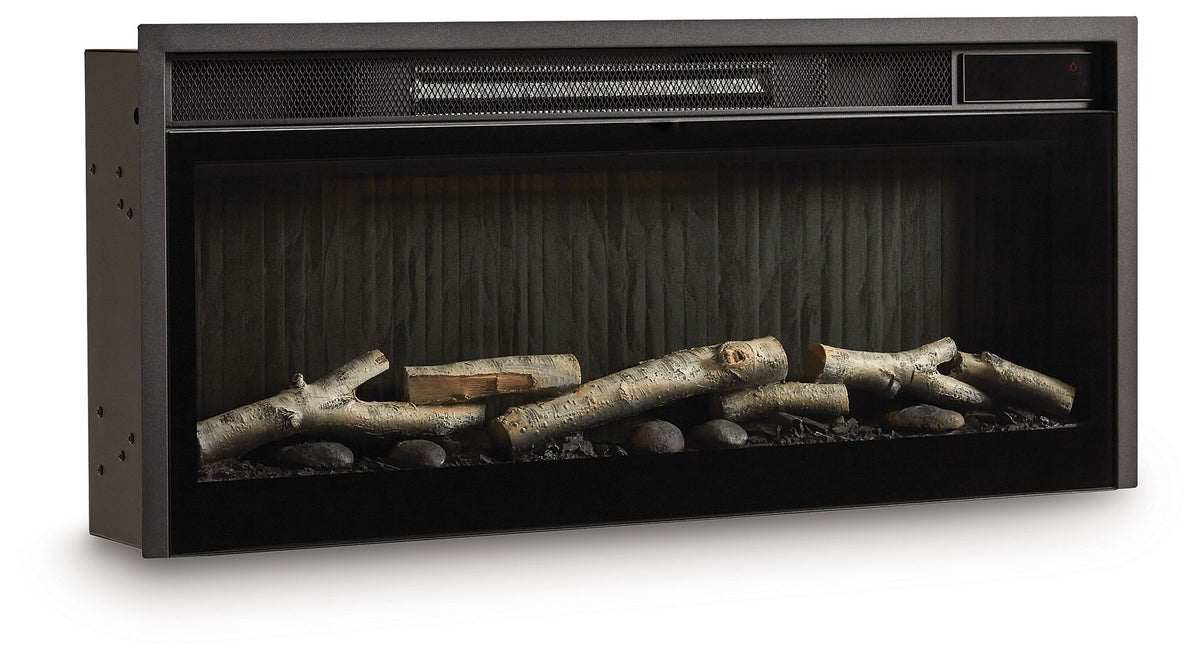 Entertainment Accessories - Fireplace Insert With Faux Birch Log Set - Black - R&R Furniture Gallery (Fountain Valley, CA)