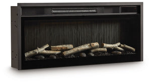 Entertainment Accessories - Fireplace Insert With Faux Birch Log Set - Black - R&R Furniture Gallery (Fountain Valley, CA)