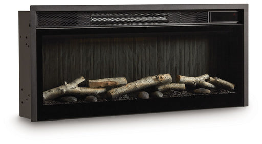 Entertainment Accessories - Fireplace Insert With Faux Birch Log Set - Black - R&R Furniture Gallery (Fountain Valley, CA)